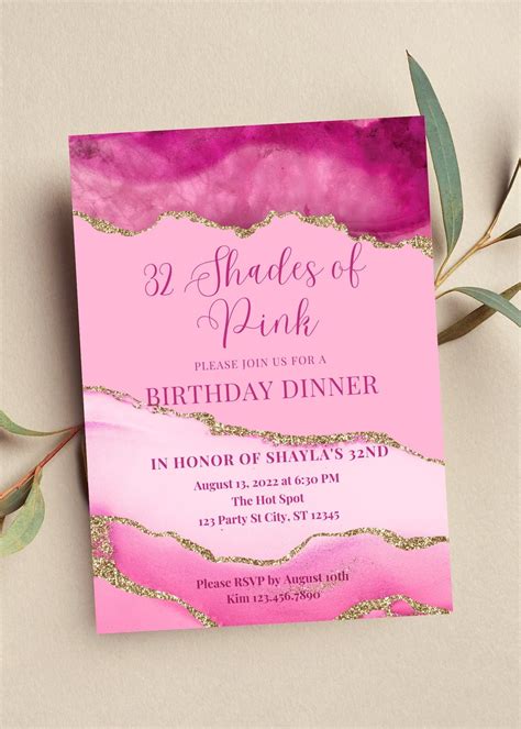 birthday invitation pink|free pink birthday invitations.